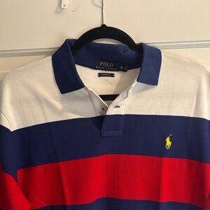 Polo by Ralph Lauren Men's Colorblock Polo - Blue, Red, White xl